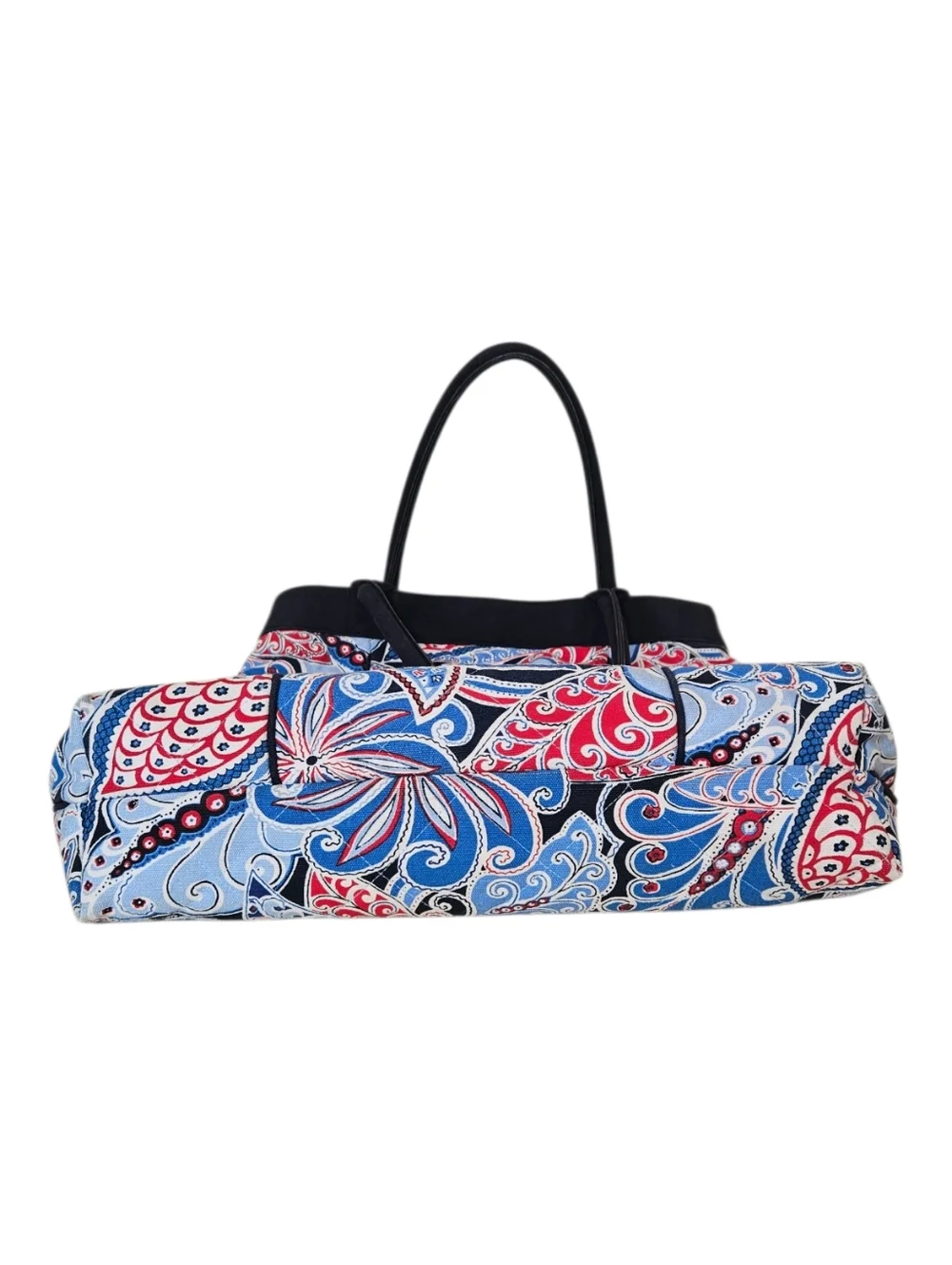 Vera Bradley Seaside Paisley Port Tote Large Quilted Cotton Travel Shoulder Bag